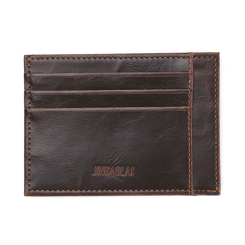 WALLET Minimalist synthetic leather wallet with 9 pockets - Brown
