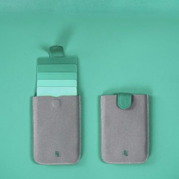 WALLET Minimalist sleeve wallet - Grey/Green