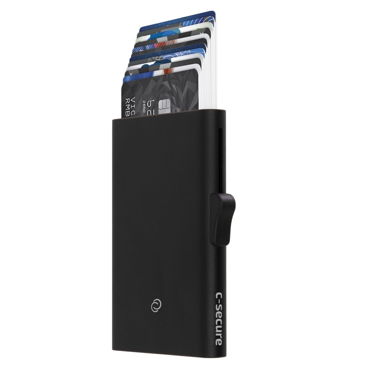 C-Secure Slim RFID XL Aluminum Card Holder - Black