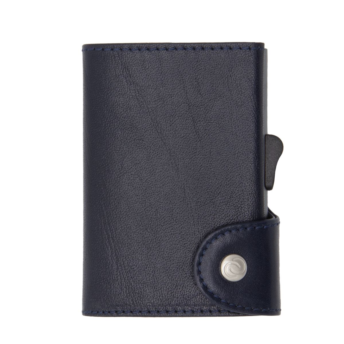 C-Secure XL Aluminum Wallet with Vegetable Genuine Leather - Blue Montana