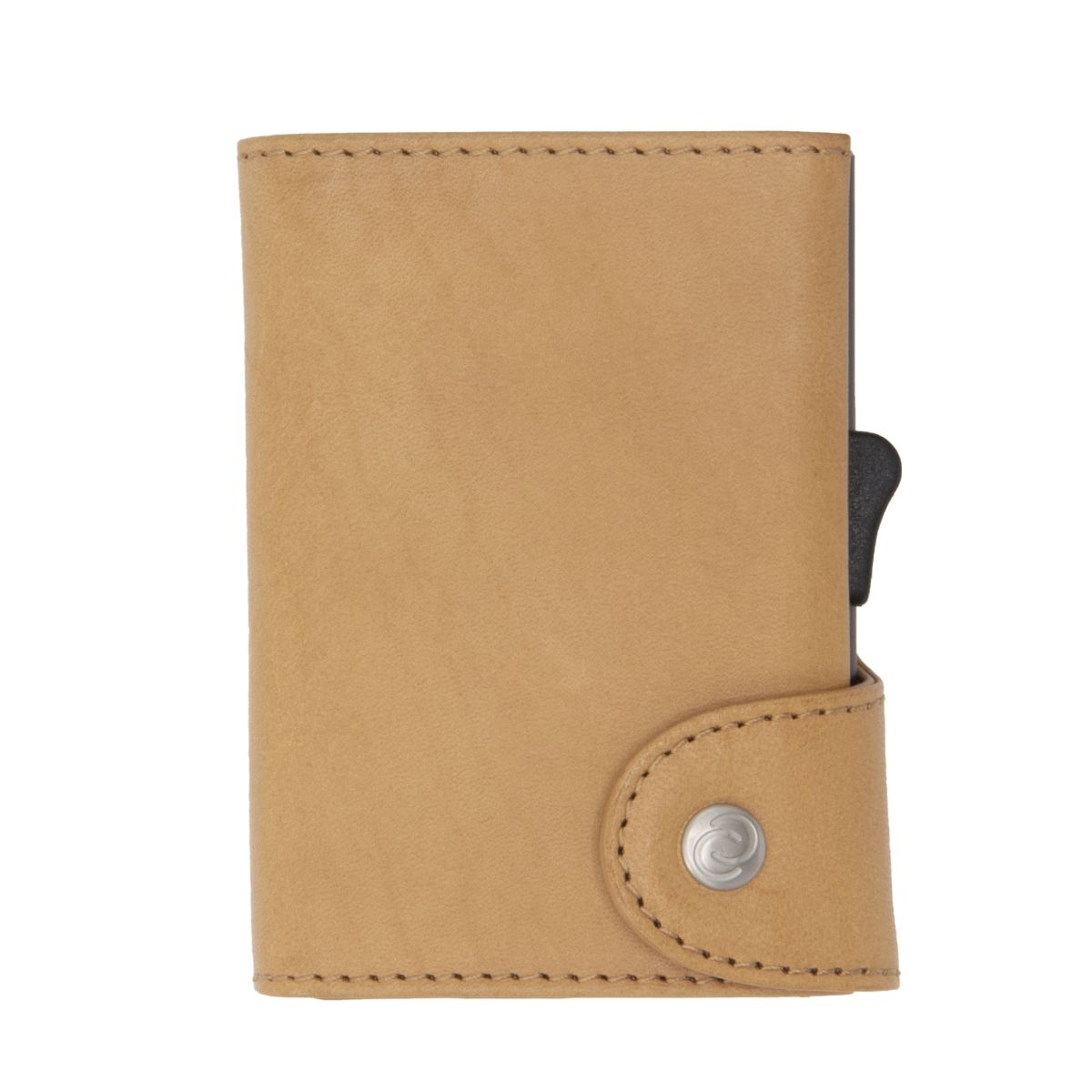 C-Secure XL Aluminum Wallet with Vegetable Genuine Leather - Saddle