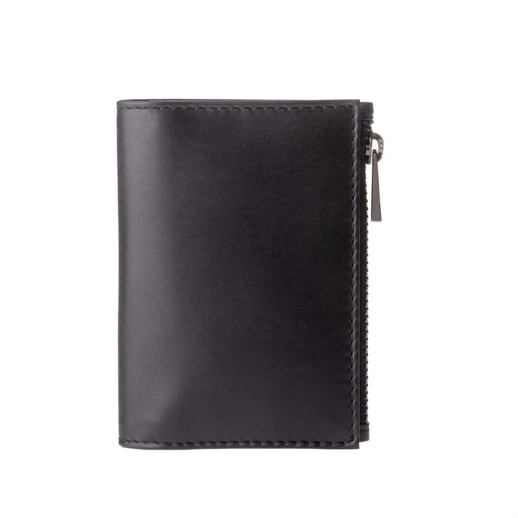 DuDu Zip-It Minimalist Leather Wallet - Black