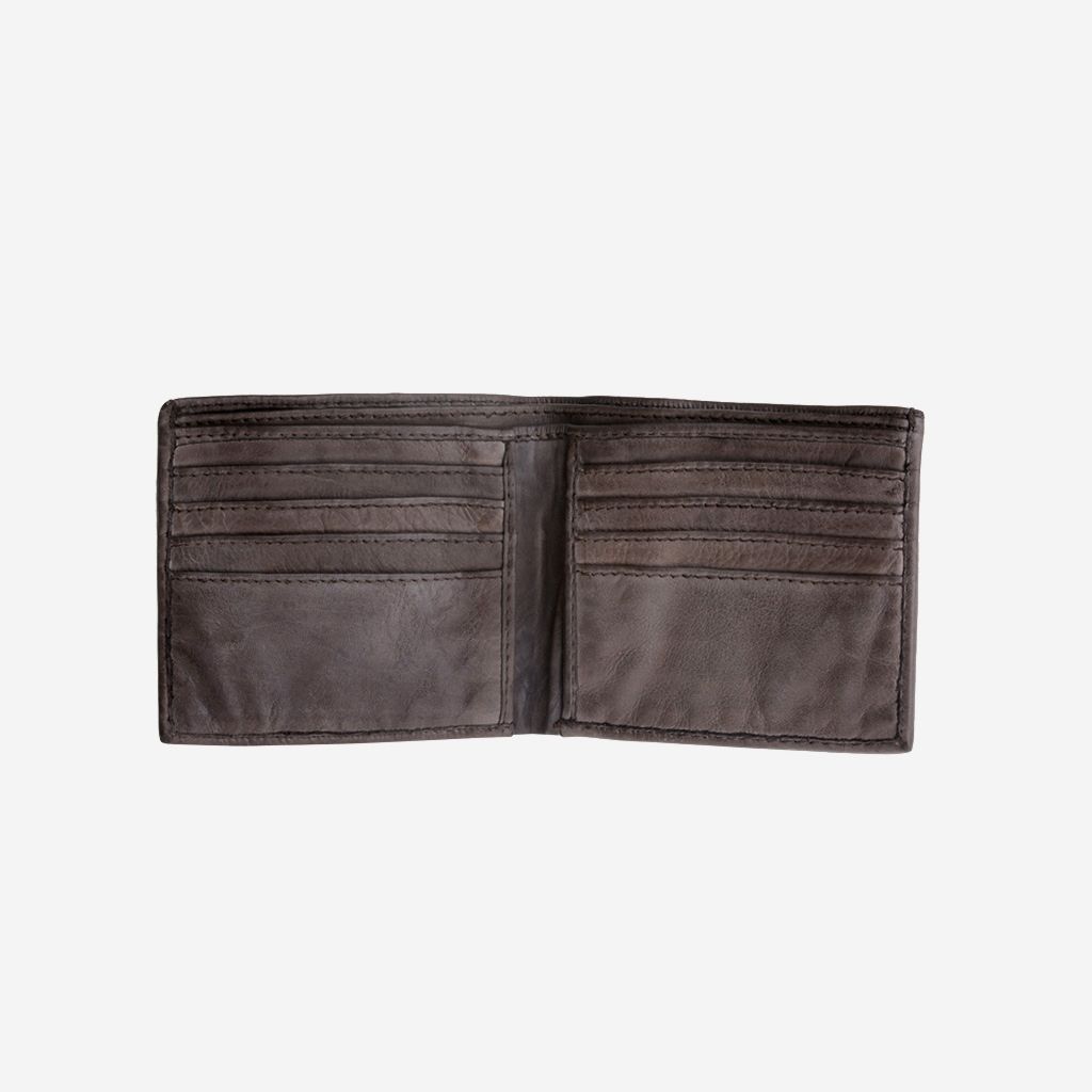 DuDu Mans hand-made soft natural high quality leather wallet - Gray