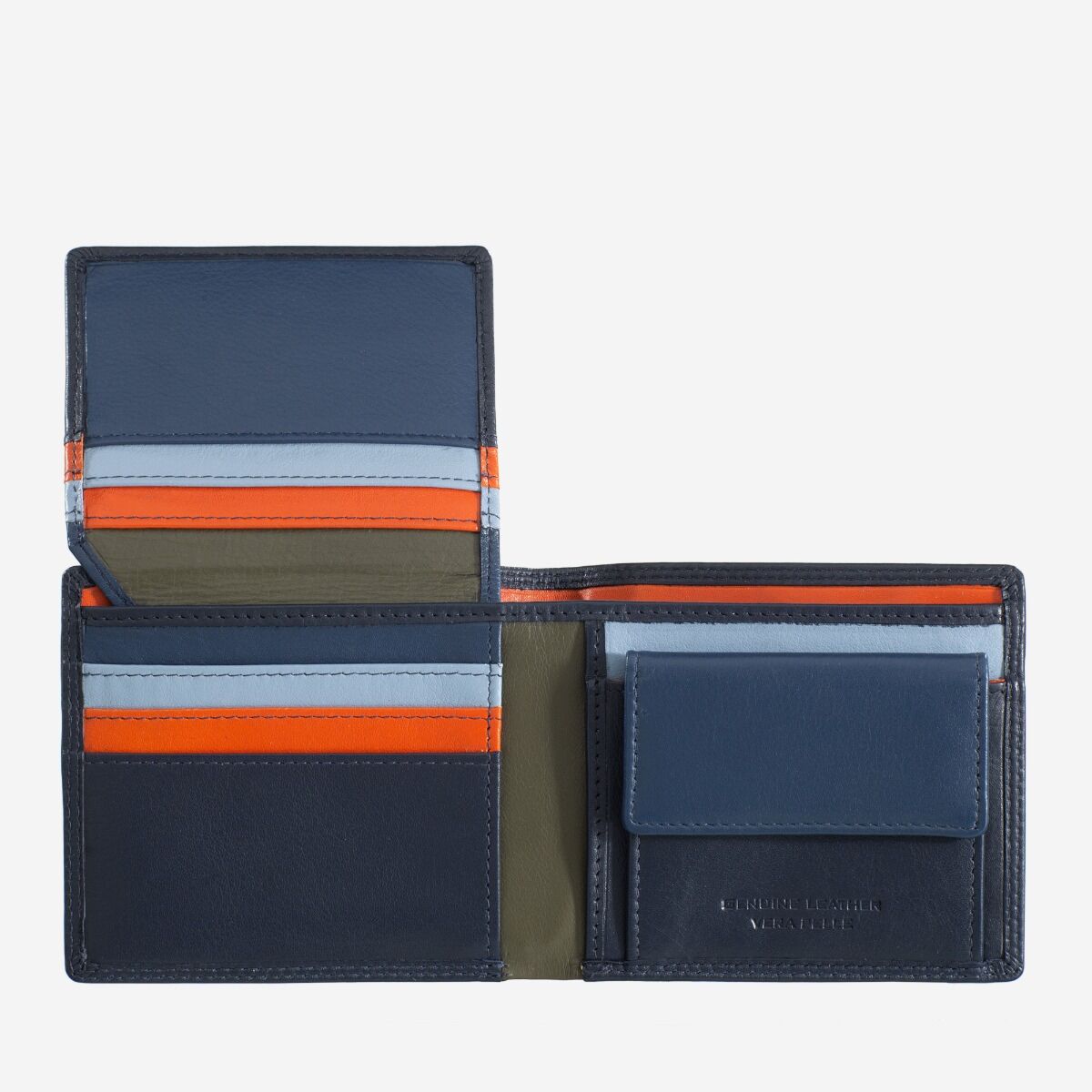 DuDu Mans genuine leather wallet - Navy
