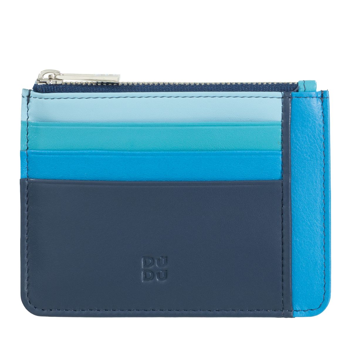 DuDu Slim Leather Credit Card Wallet - Blue