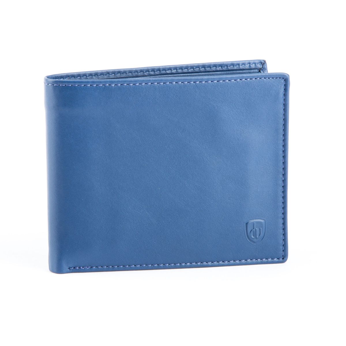 dv Leather Wallet for men with inner flap side - Blue