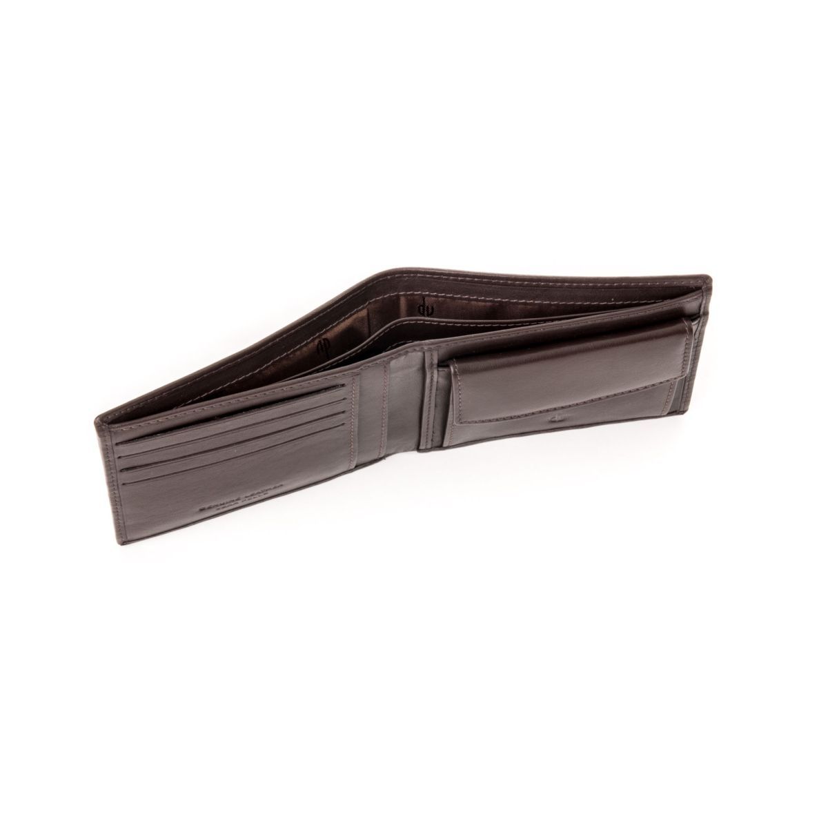 dv Slim Leather wallet with coin purse - Dark Brown