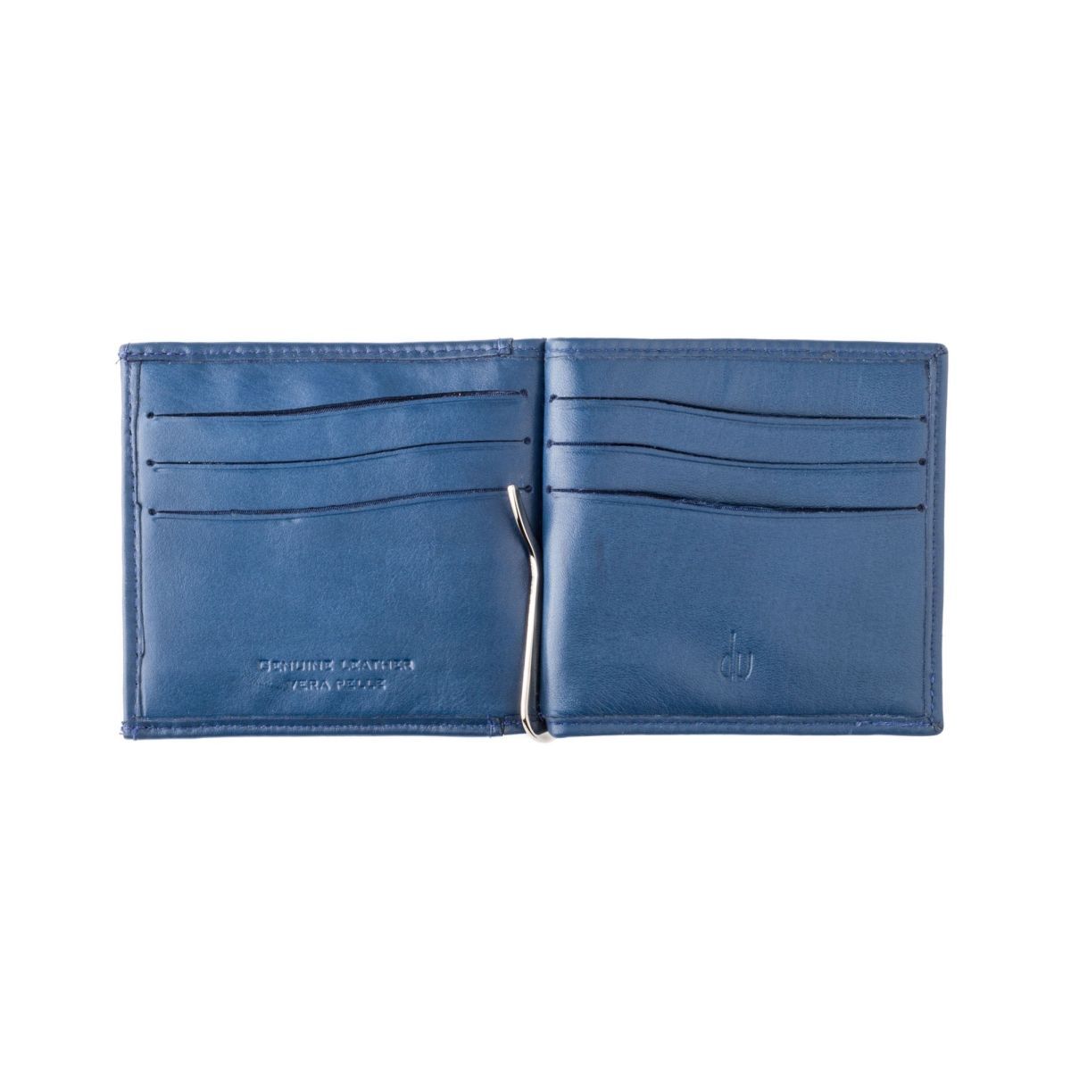 dv Small Leather Wallet With Clips And Coin Pocket - Blue