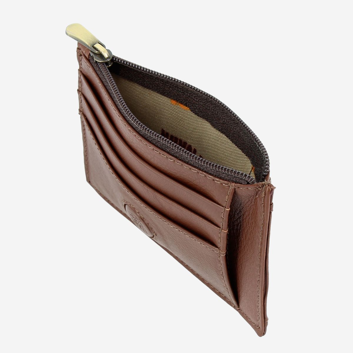 NUVOLA PELLE Slim Leather Credit Card Wallet - Dark Brown