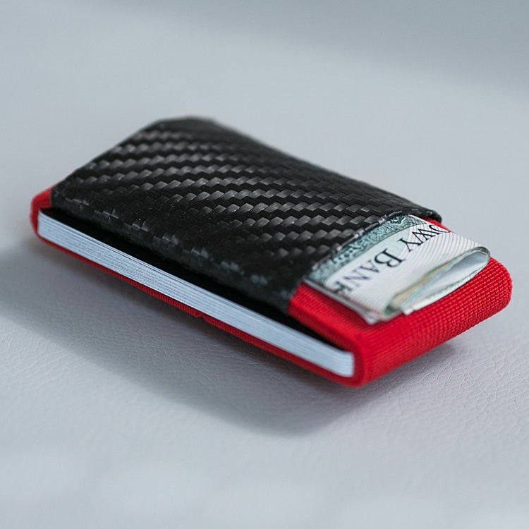 elephant Minimalist Soft Carbon - Rubber Wallet - Red