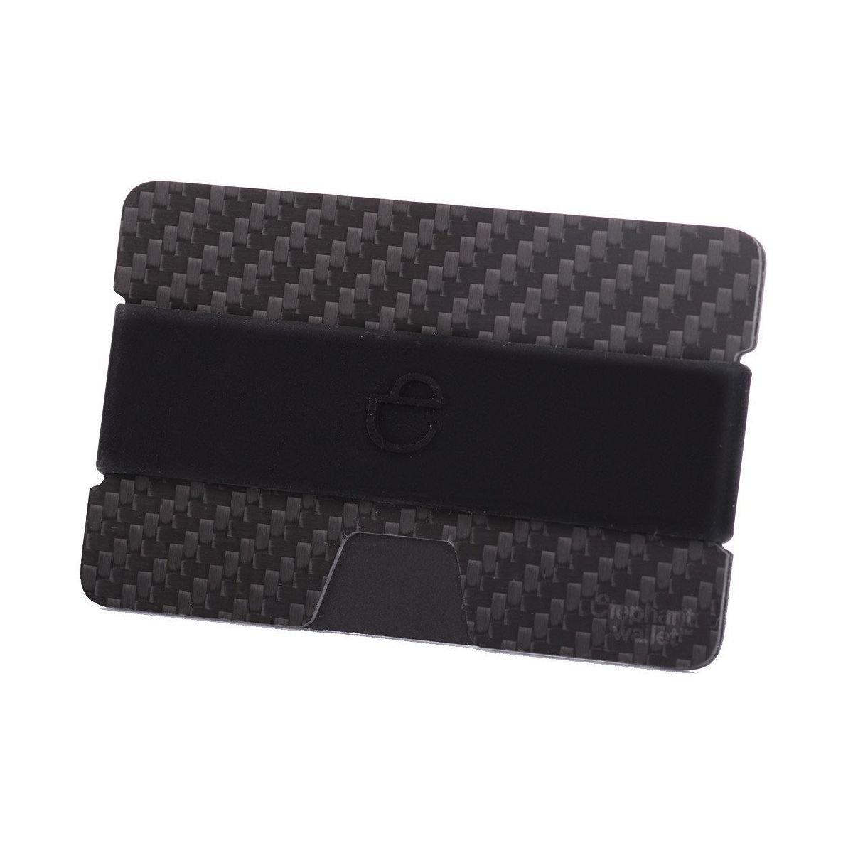 elephant Minimalist Carbon Fiber Wallet with Silicone Strap - Carbon/Black