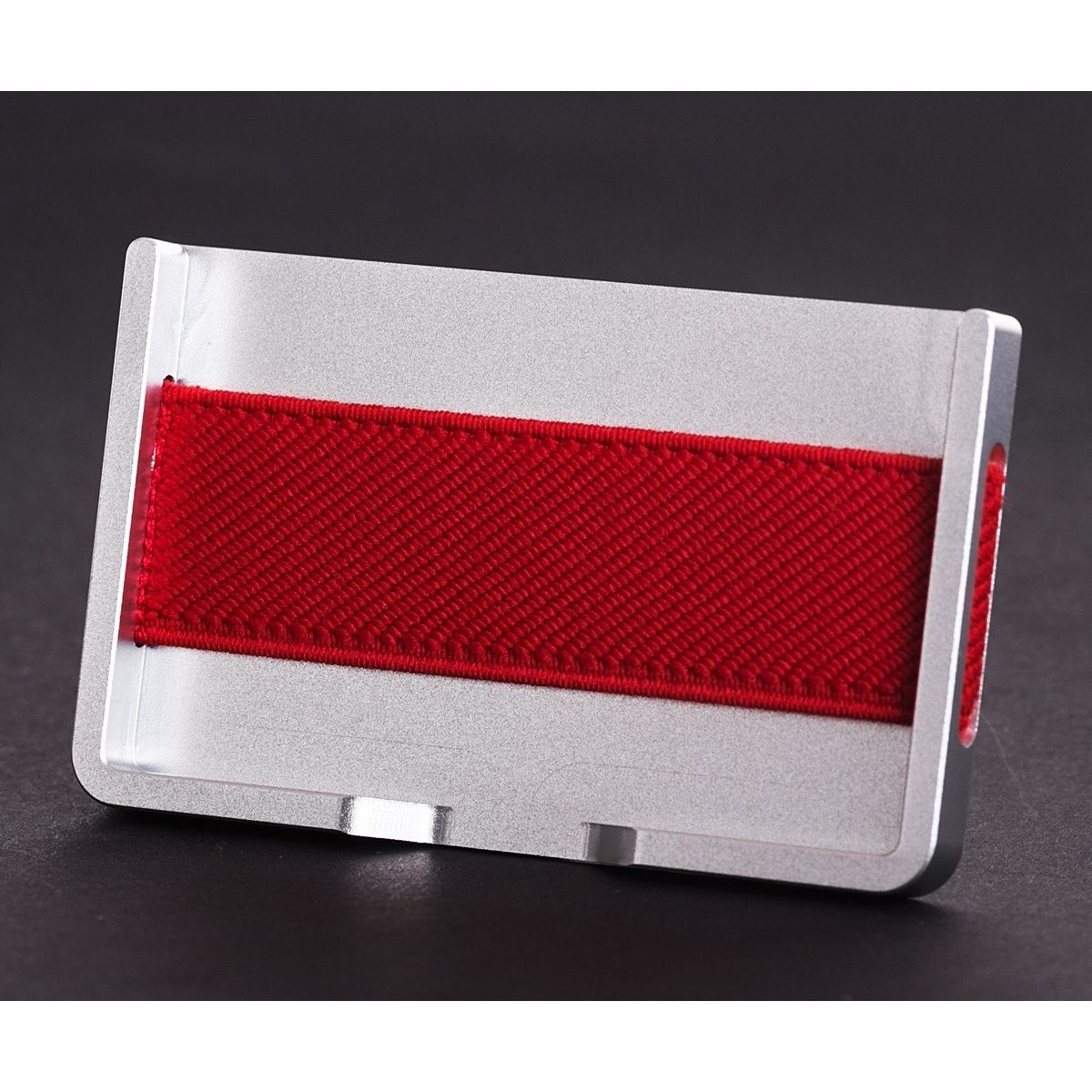 elephant Minimalist Aluminum Wallet - Silver/Red