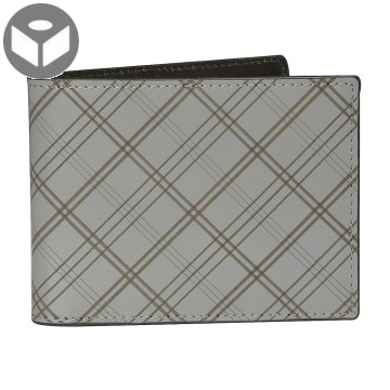 J.FOLD Leather Wallet with Coin Pouch Plaid - Grey