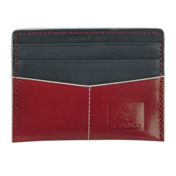 J.FOLD Flat Carrier Leather Wallet - Red/Blue