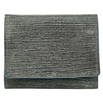 J.FOLD Flat Panel Tri-fold Leather Wallet - Gray/Blue