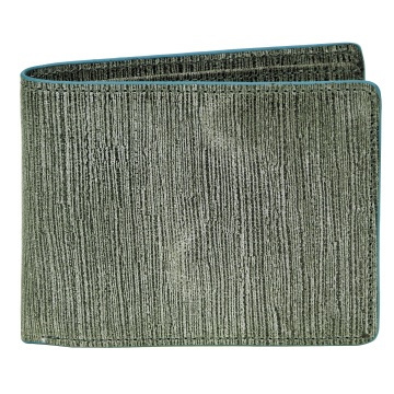 J.FOLD Flat Panel Leather Wallet - Gray/Blue
