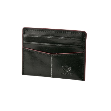 J.FOLD Flat Carrier Leather Wallet - Black/Red