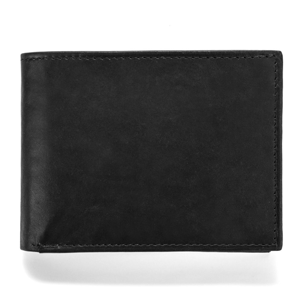 MUNDI Men's Crunch Leather Passcase Wallet - Black