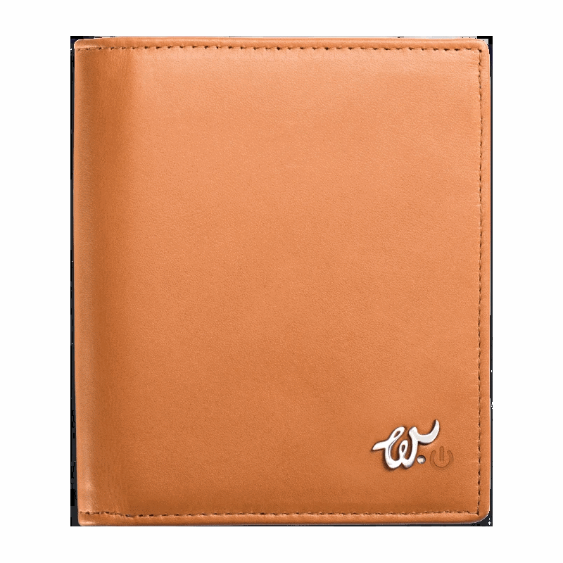 WOOLET Smart Leather Wallet with a Mobile App - Brown