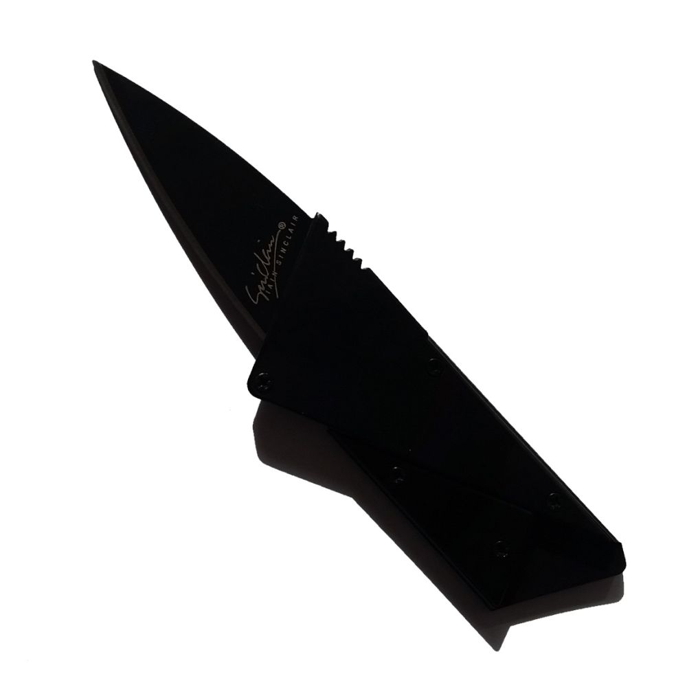 WALLET סכין מתקפל לכרטיס עם ידית אלומיניום - שחור