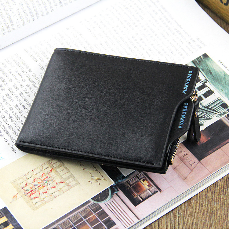 WALLET Bi Fold PU Leather Wallet With Removable Card Case - Black