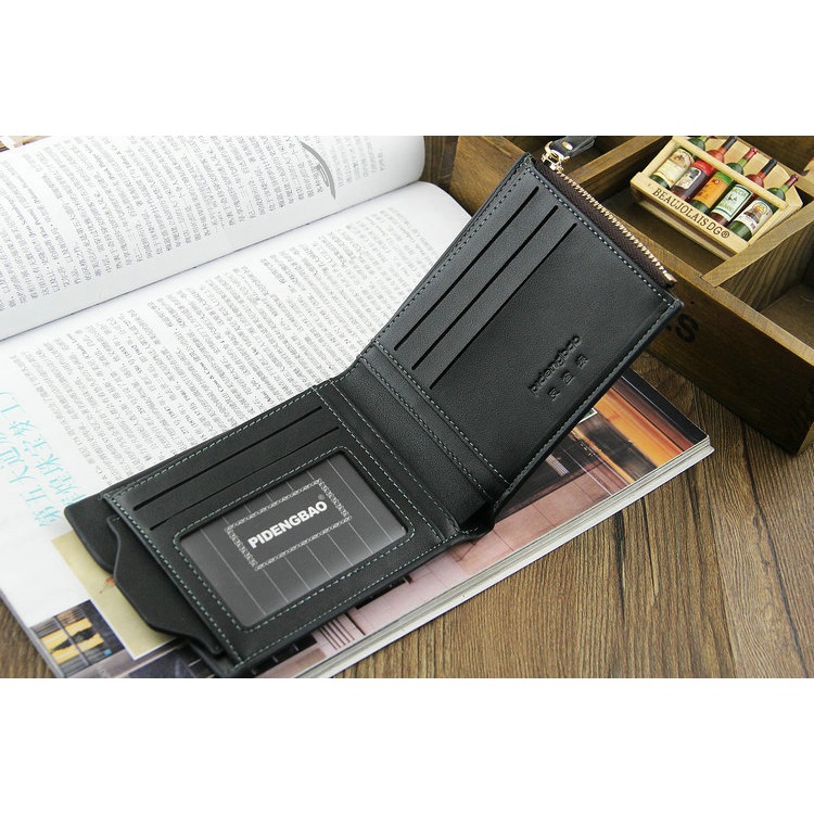 WALLET Bi Fold PU Leather Wallet With Removable Card Case - Black