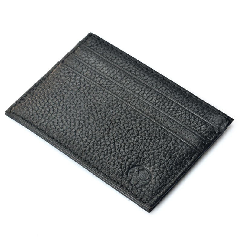 Small leather credit card wallet - Black