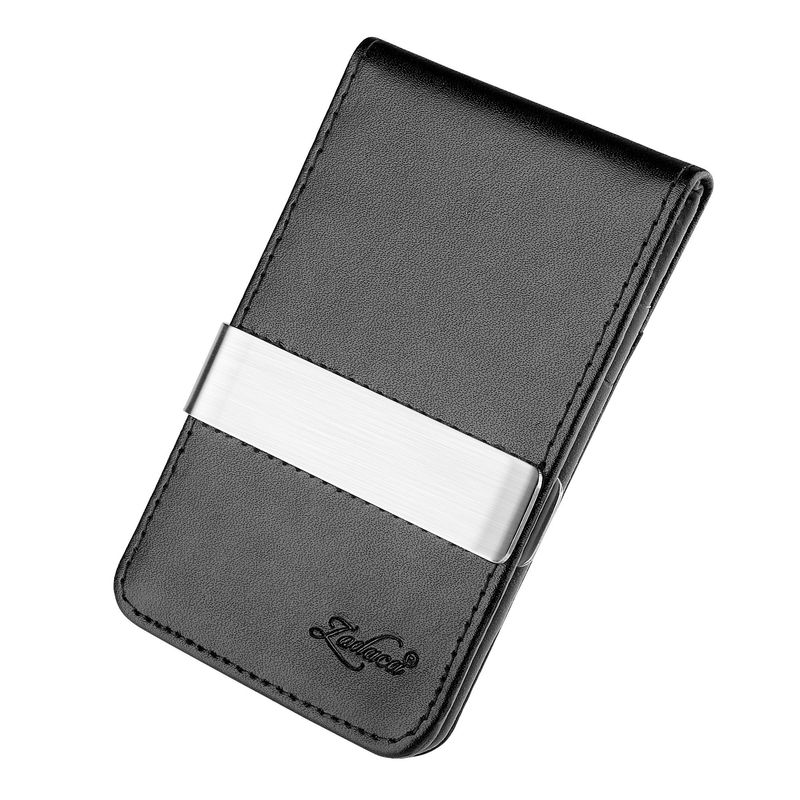 ECM08A01 Black Romance Fabric Leather Wallet Stainless Steel Money Clip and 4 Card Holders Christmas Gift Idea By Epoint