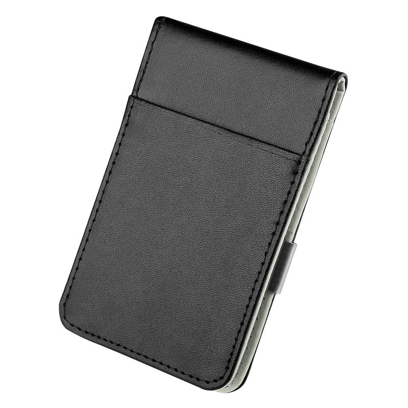 WALLET Leather Metal Money Clip Wallet - Black/Grey