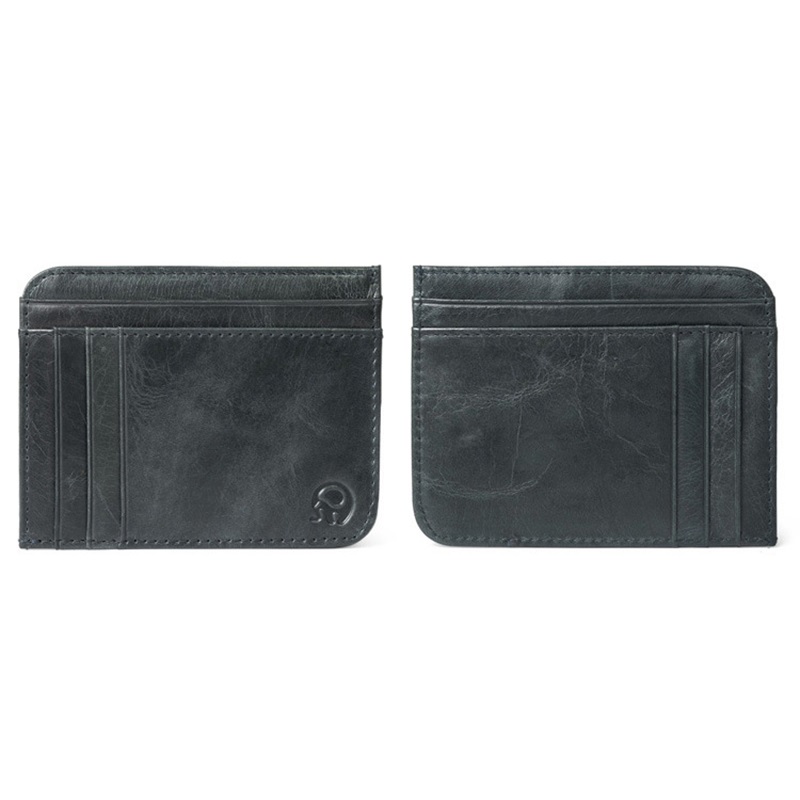 WALLET Minimalist leather wallet with 11 pockets - Black