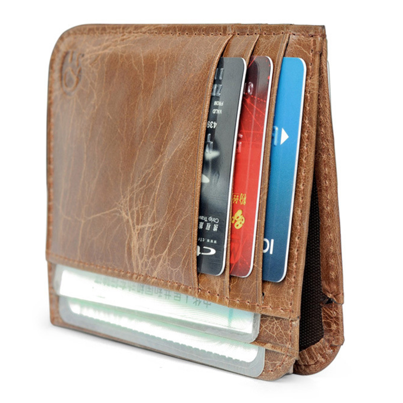 WALLET Minimalist leather wallet with 11 pockets - Black