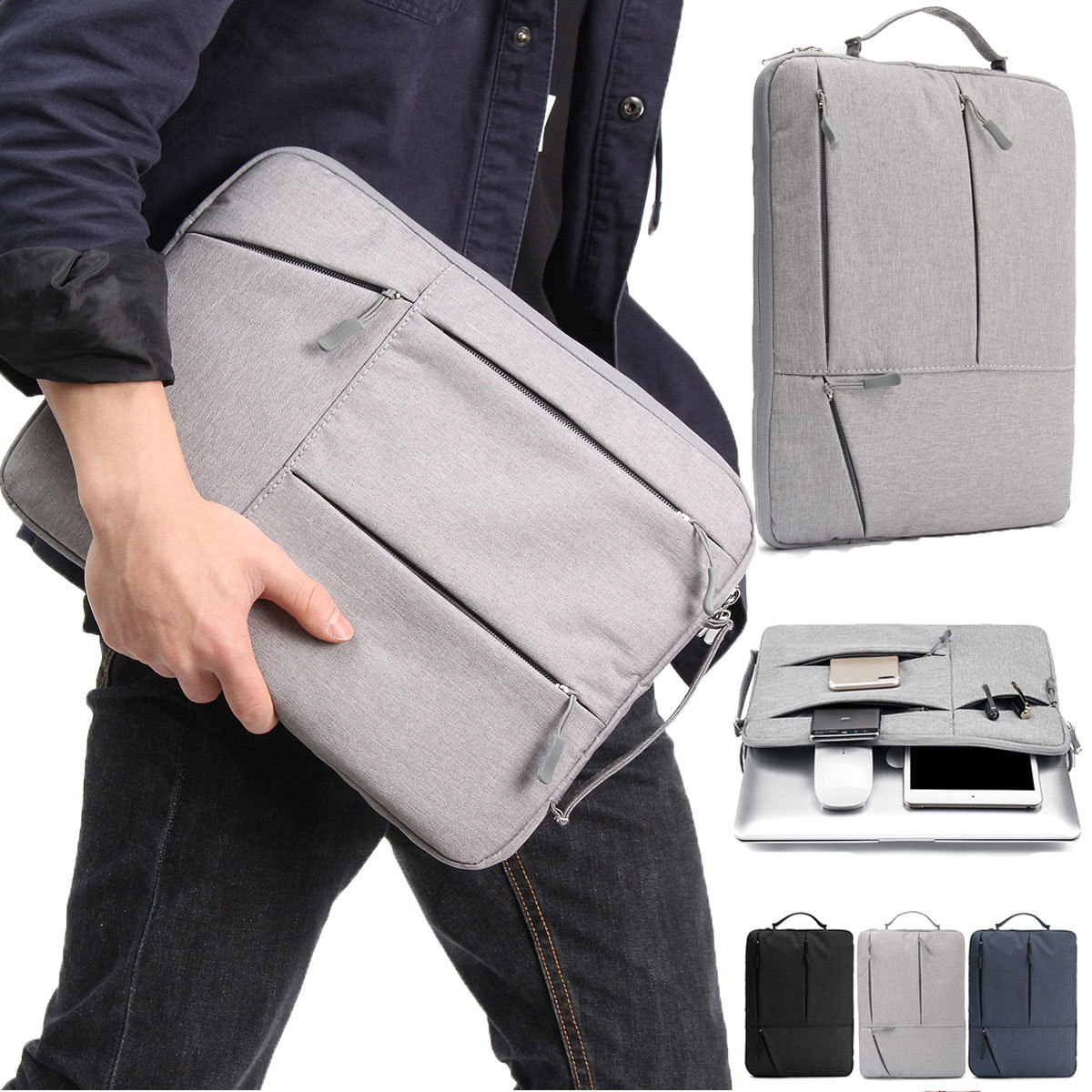 WALLET 13 Inch Portable Laptop Sleeve - Grey