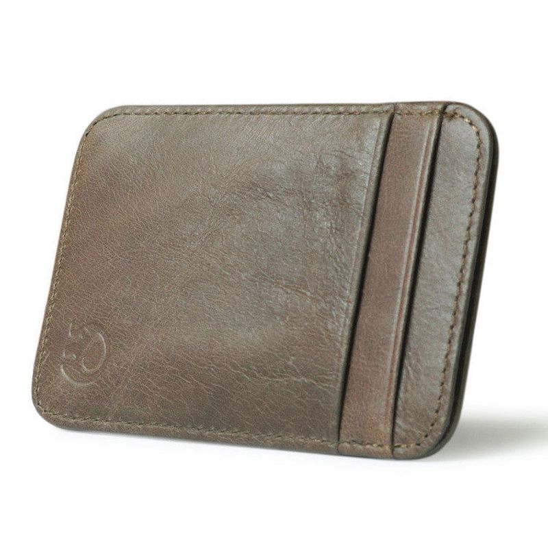 WALLET Slim leather credit card wallet - Dark Brown