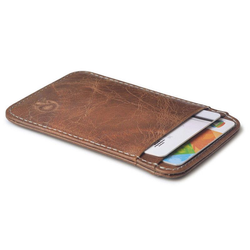 WALLET Slim leather credit card wallet - Dark Brown