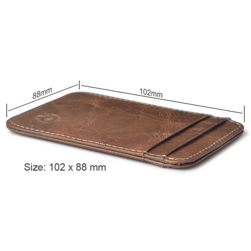 WALLET Slim leather credit card wallet - Dark Brown