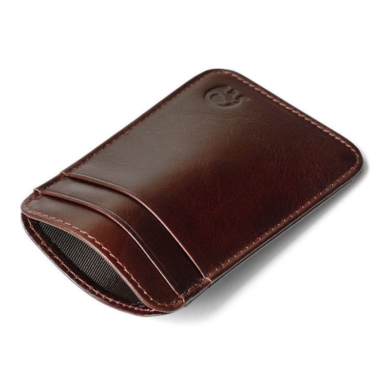 WALLET Slim leather credit card wallet - Dark Brown