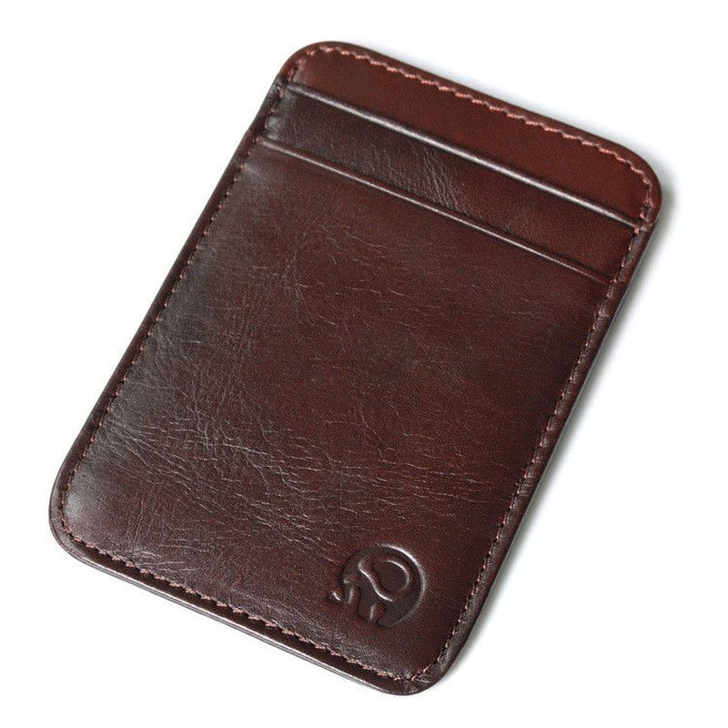 WALLET Slim leather credit card wallet - Dark Brown