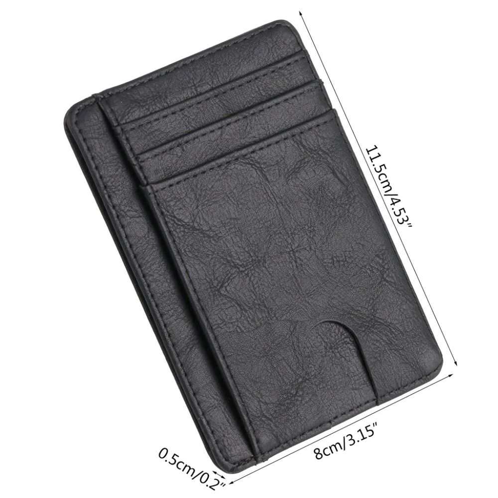 WALLET Slim PU Leather Wallet With RFID - Brown