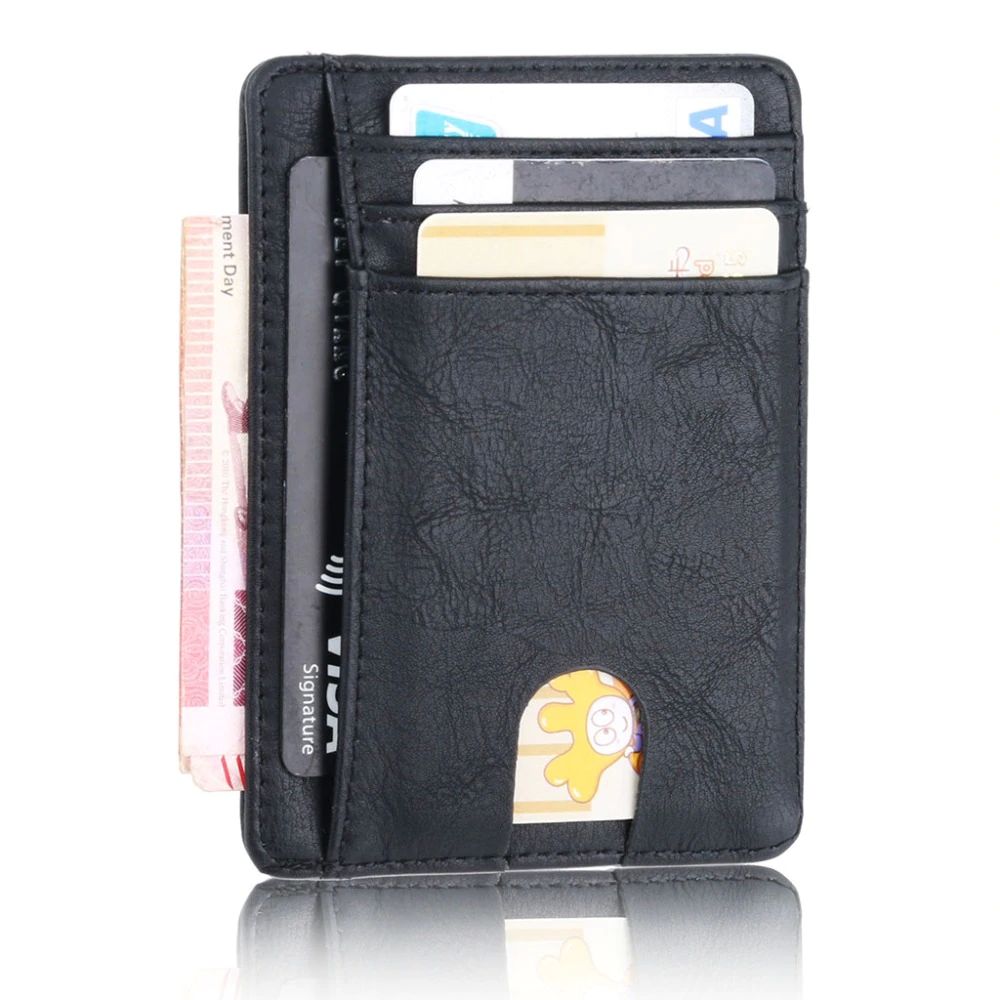 WALLET Slim PU Leather Wallet With RFID - Grey