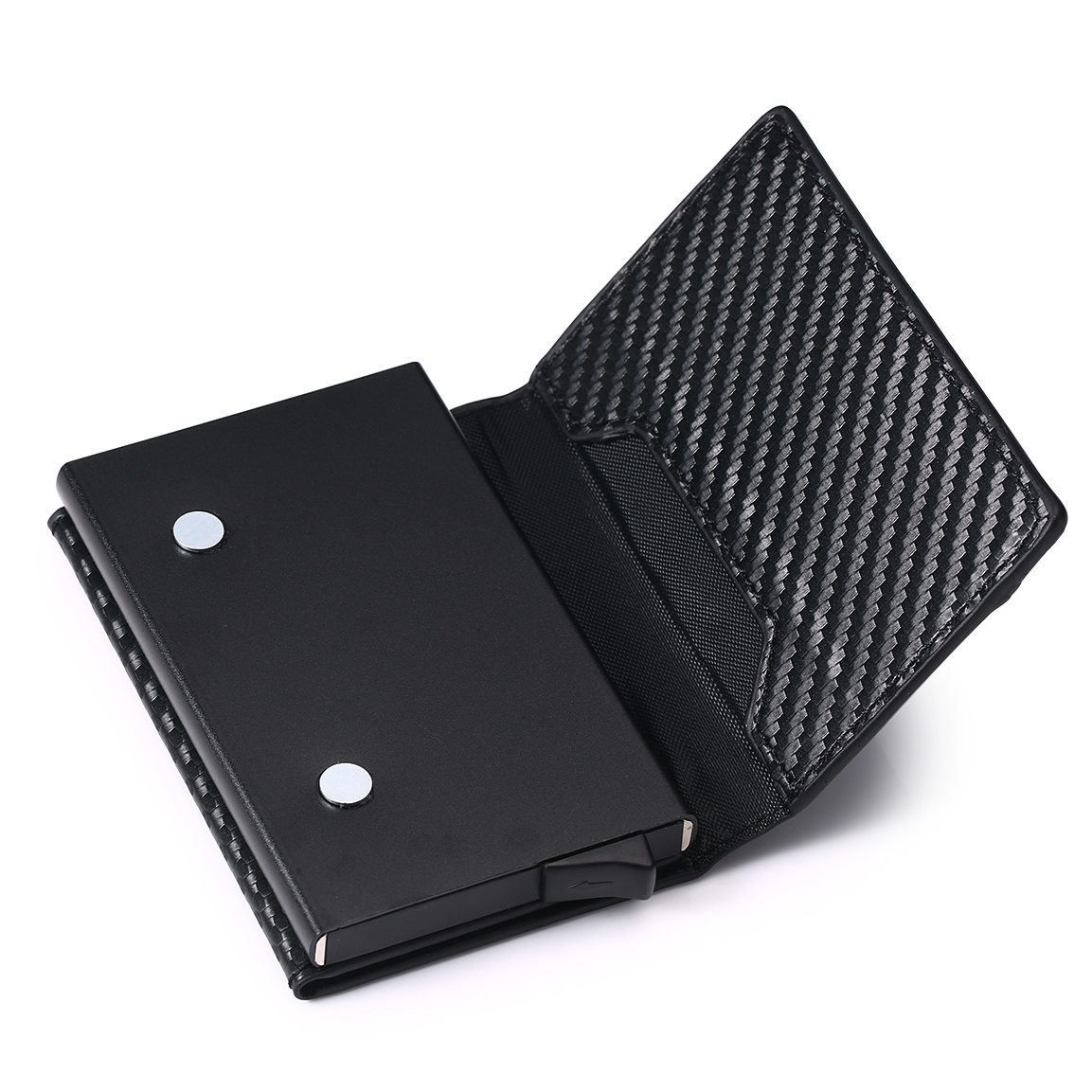 WALLET Aluminum Wallet With PU Leather And Zipper - Carbon