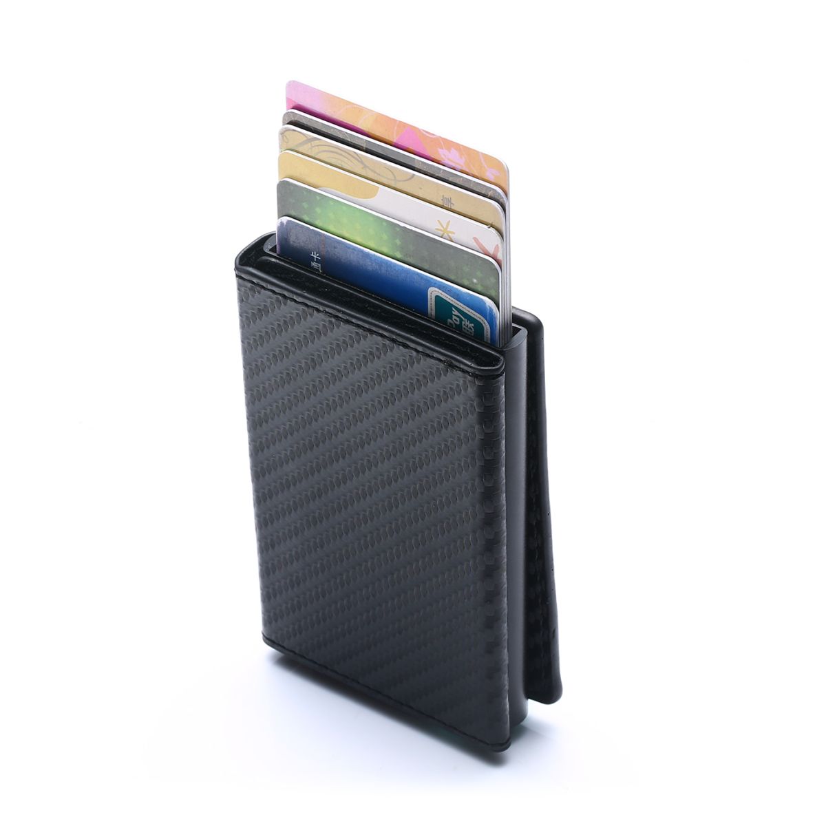 Aluminum Wallet With PU Leather And Zipper - Carbon