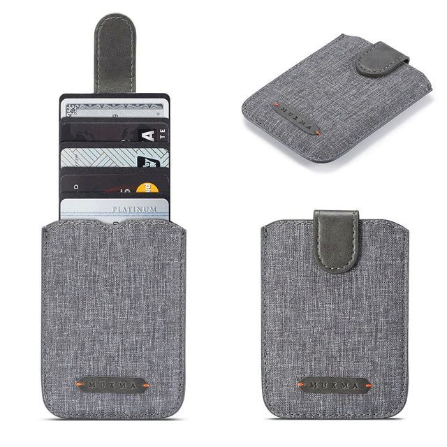 RFID Phone Wallet Card Holder - Grey / Grey