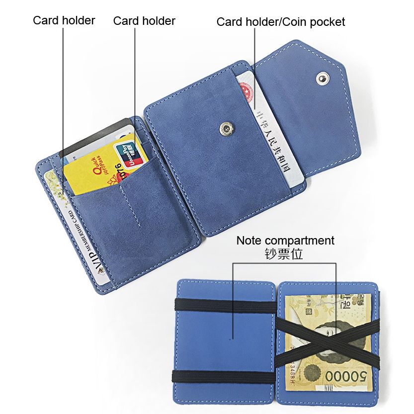 WALLET Magic Wallet With Snap Coin Pocket - Blue