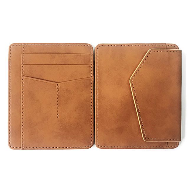 Magic Wallet With Snap Coin Pocket - Brown