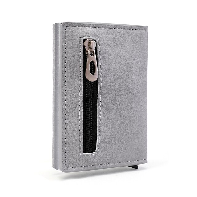 WALLET Aluminum Wallet With PU Leather And Zipper V2.0 - Light Grey