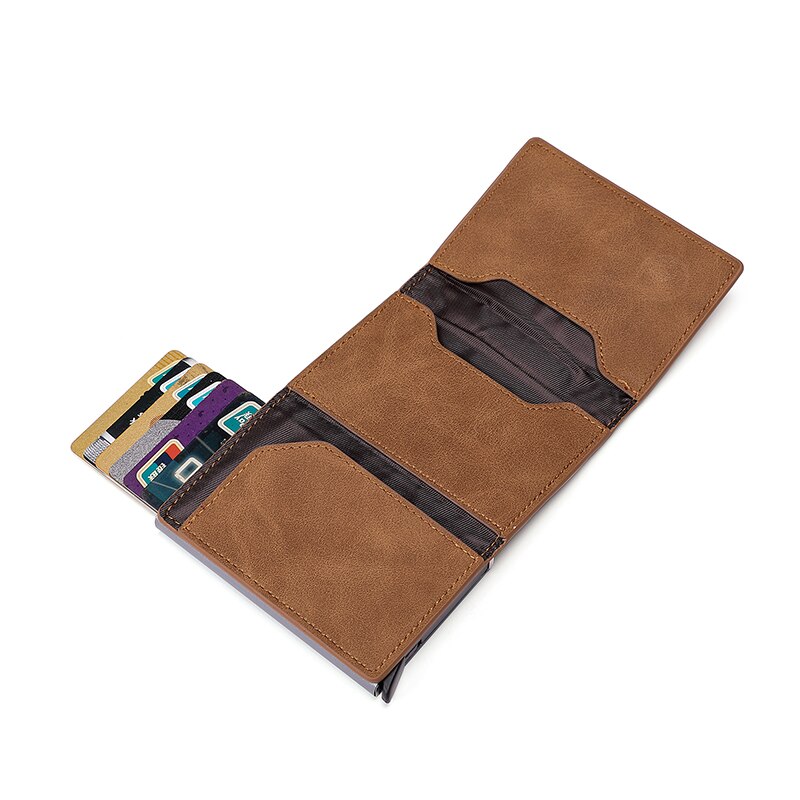 WALLET Aluminum Wallet With PU Leather And Zipper V2.0 - Brown