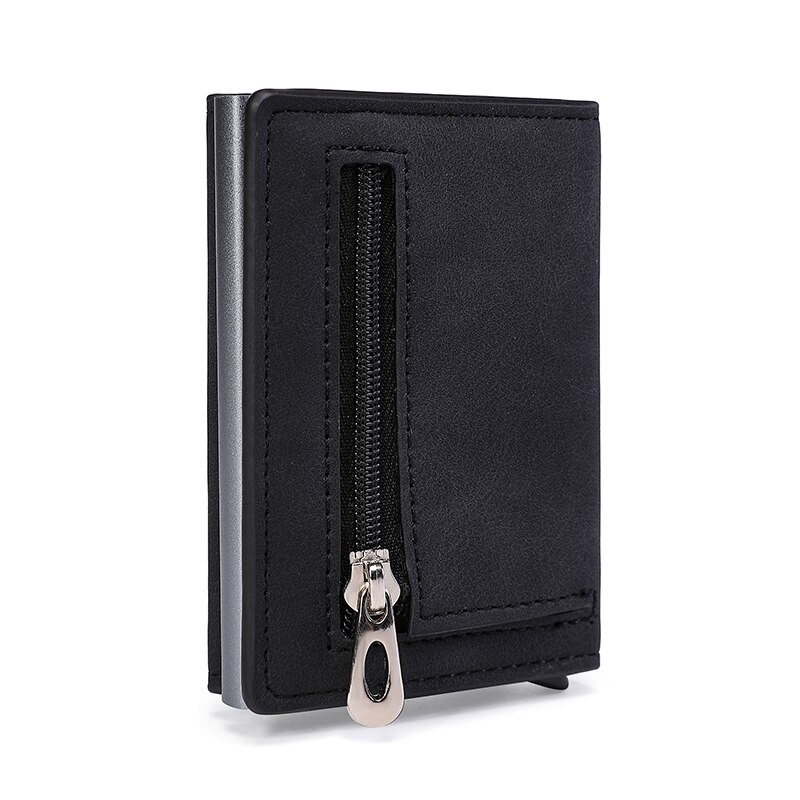 WALLET Aluminum Wallet With PU Leather And Deep Zipper V2.0 - Black