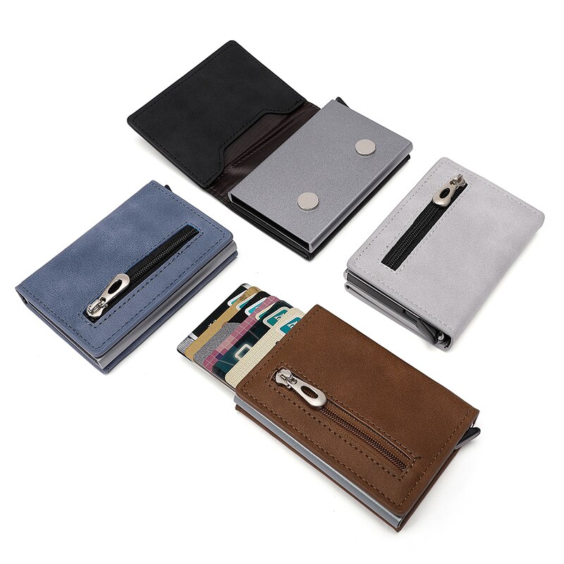 WALLET Aluminum Wallet With PU Leather And Zipper V2.0 - Blue