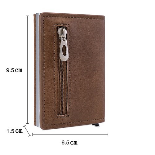 WALLET Aluminum Wallet With PU Leather And Zipper V2.0 - Carbon