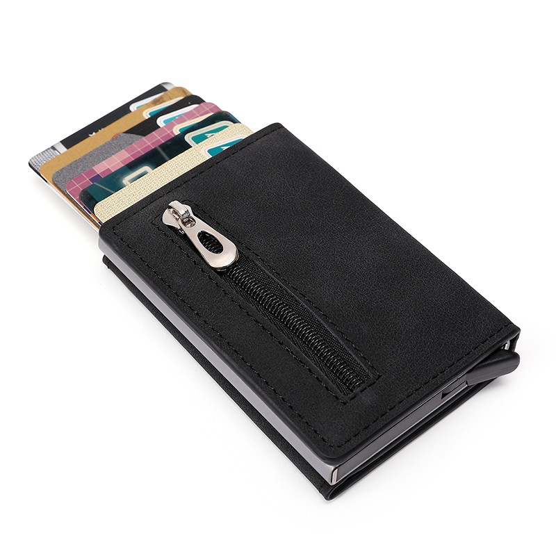 WALLET Aluminum Wallet With PU Leather And Zipper V2.0 - Black